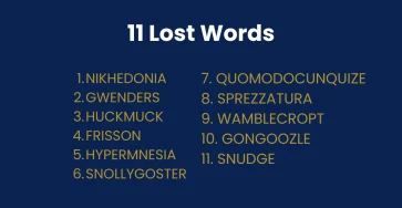 11 Lost Words in English